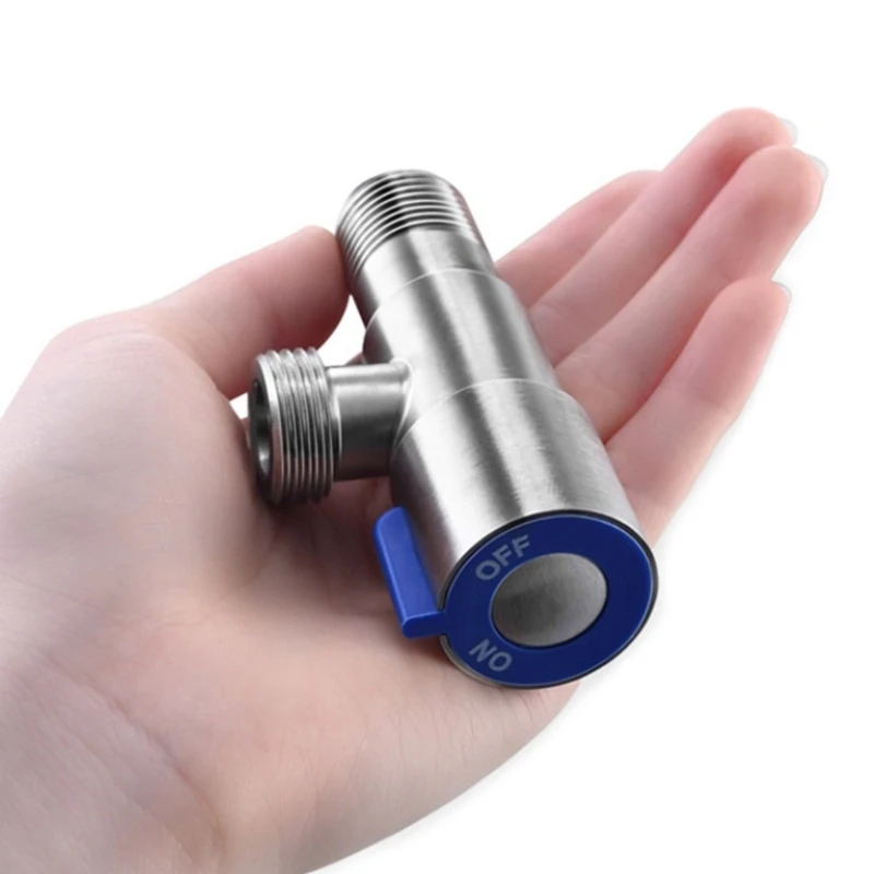 Угловые запорные клапаны из нержавеющей стали 304 с переключателем 1/2 дюйма, стопор для холодной и горячей воды для ванной комнаты, раковины, медного сердечника