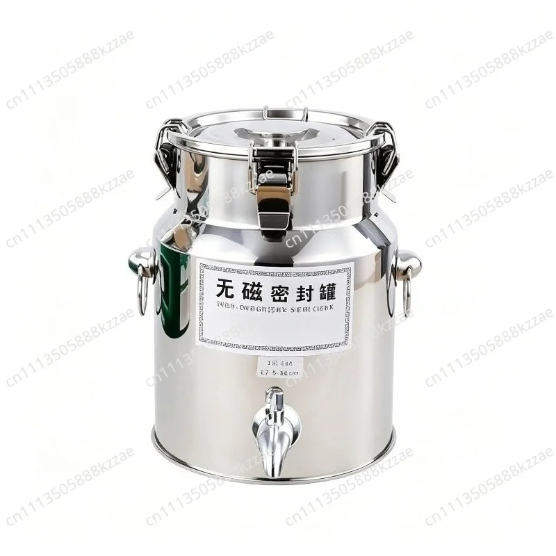304 Stainless Steel Sealed Tank - Thickened Oil Drum with Wine Transport Drum & Faucet for Storage