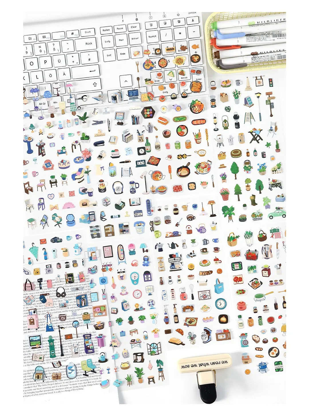 Niedliche Scrapbooking-Aufkleber, Junk-Journal-Bastelbedarf, Lifestyle-Dekorationselemente für kreatives Schreiben und Erinnerungserhaltung – Detail 18