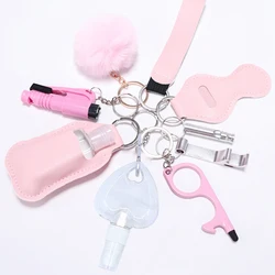 10pcs/Set Self Defense Keychain Set For Women Safety With Window Breaker Spray bottle Lipstick holder Accessories Gifts