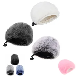 Mic Wind Cover Microphone Furry Windscreen Muff, Light in weight White / Grey / Black Microphone Pop Filter