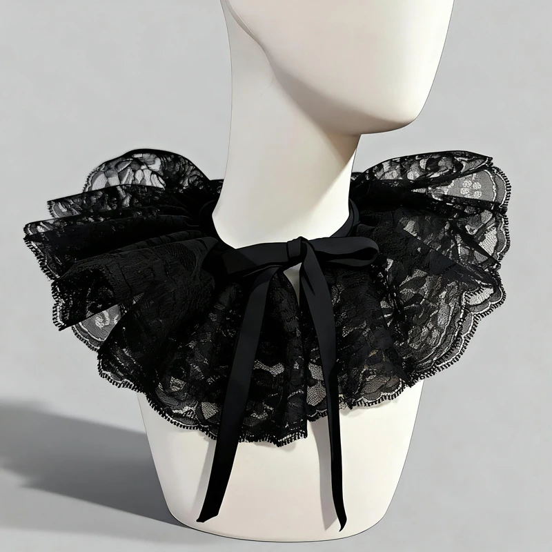 الدانتيل بلون التعادل متابعة وهمية طوق بلوزة تنورة الزخرفية برقبة Capelet الفتيات وشاح شال طوق للانفصال #1