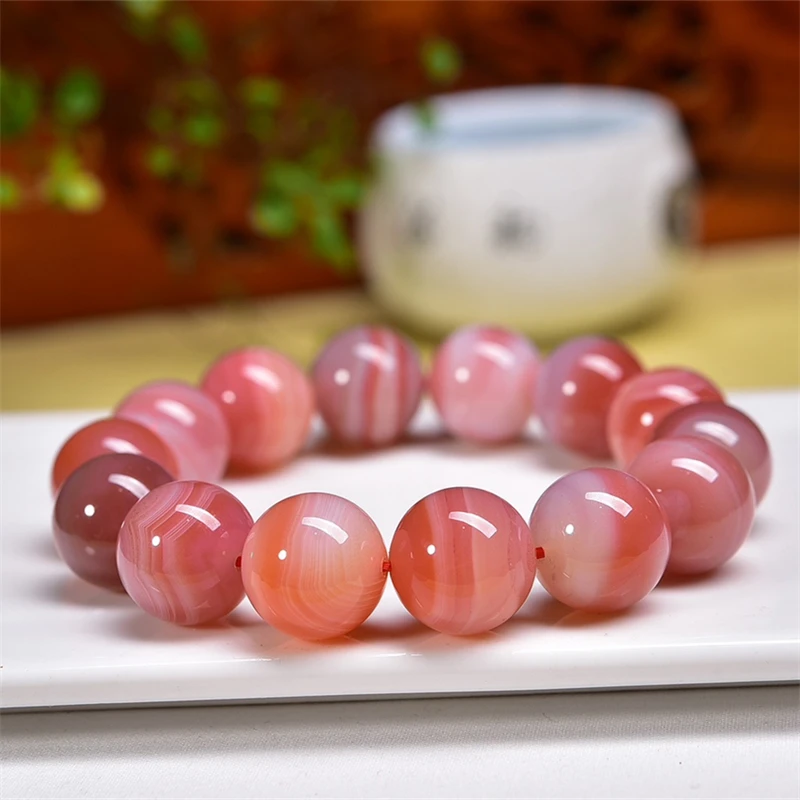 

15MM Natural Persian Agate Beads Bracelet Healing Reiki Bead Bracelet Special Women Man Holiday Gift 1PCS