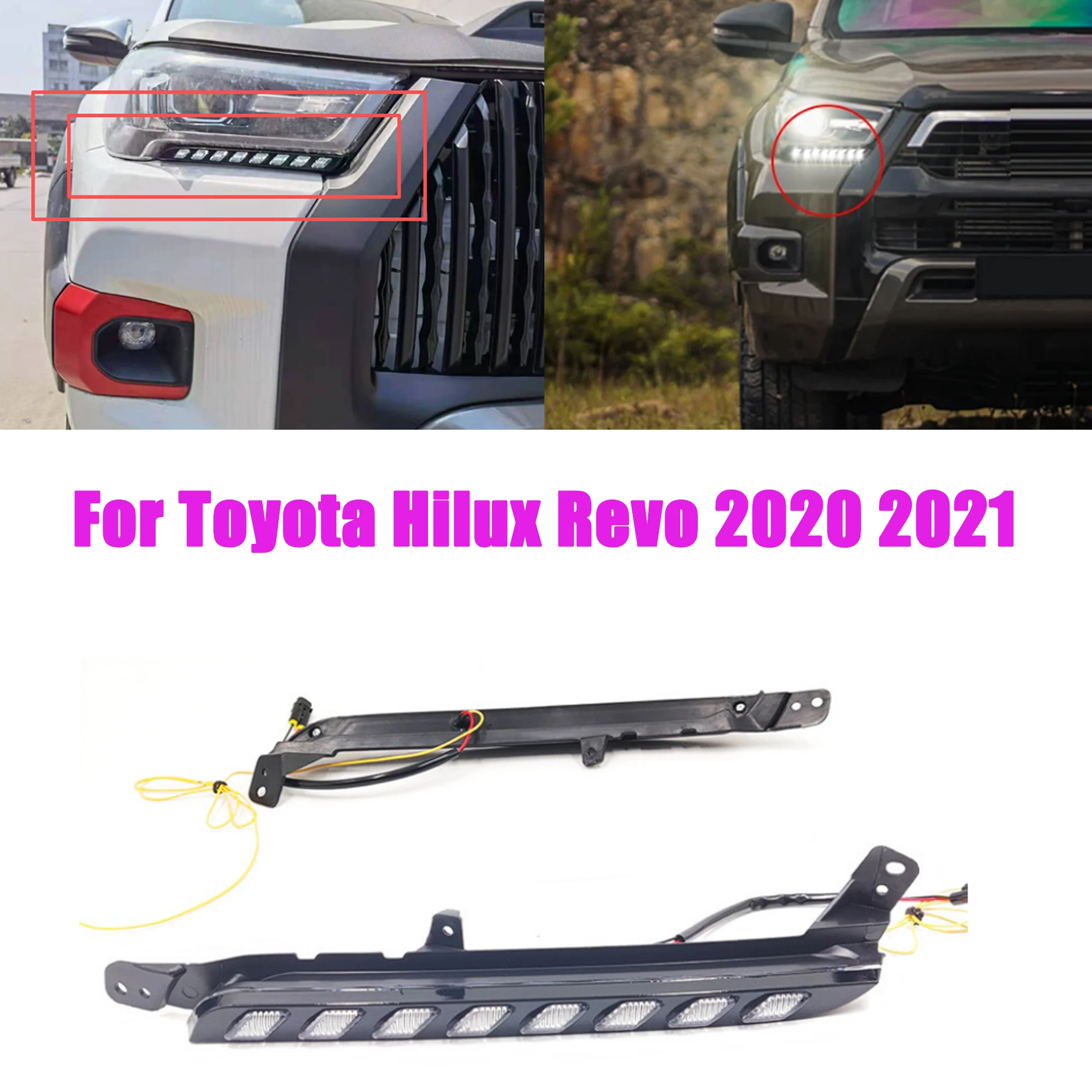 luci-diurne-a-led-per-toyota-hilux-revo-2020-2021-faro-bicolore-con-indicatore-di-direzione-e-cablaggio