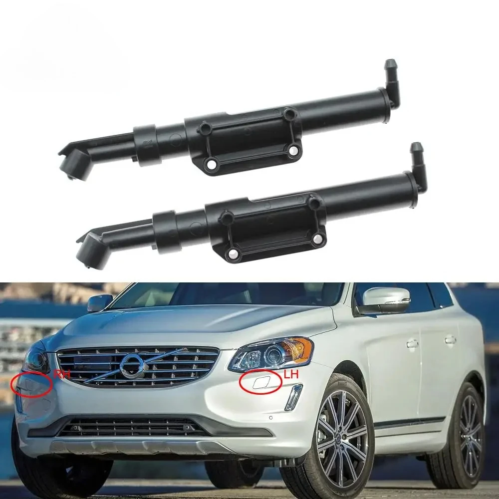 Front Right&Left Car Headlamp Headlight Cleaning Washer Spray Nozzle Jet Cover For Volvo XC60 2014 2015 2016 2017
