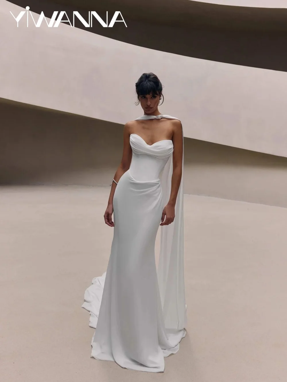 Romantic Sweetheart Neck Wedding Dress Pleated Chiffon Mermaid Long Bridal Gown Customized Elegant Dresses For Bride