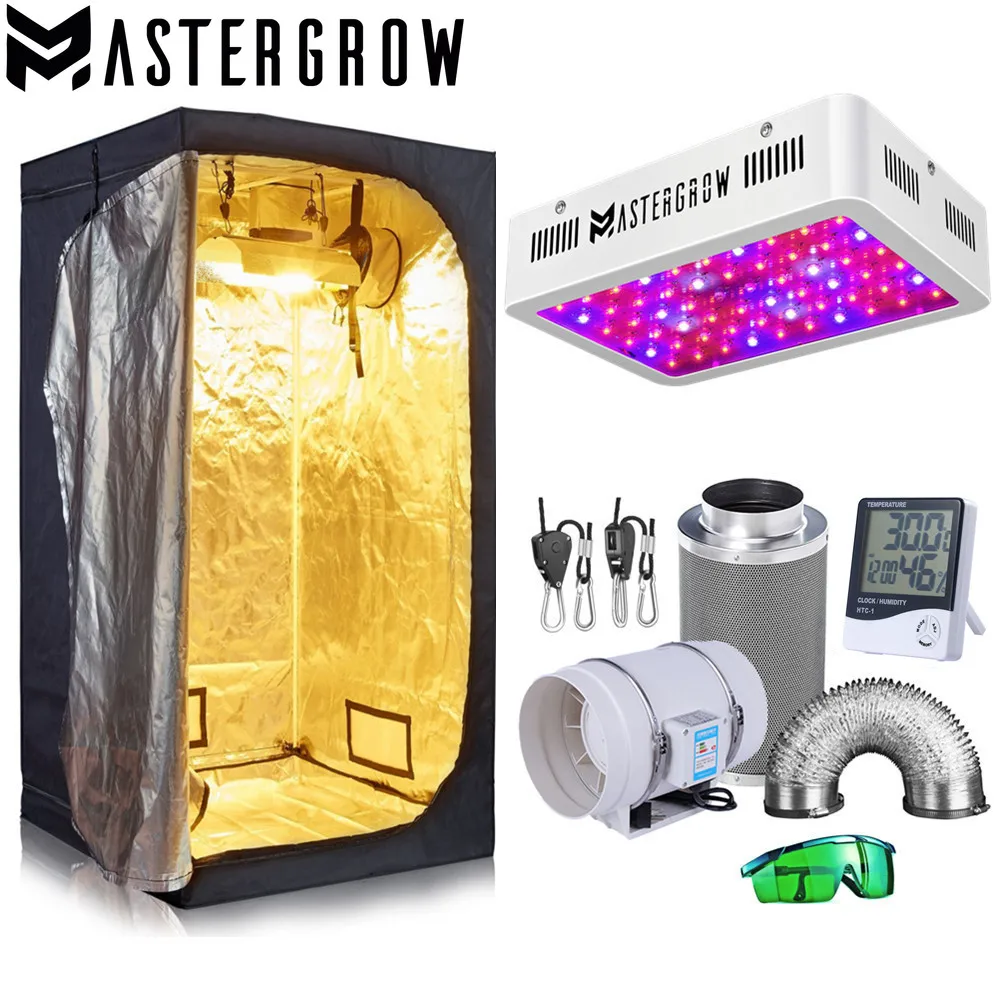 Sistema de cultivo hidropónico, tienda de cultivo de invernadero, Kits completos, luces LED para cultivo de plantas, filtro de aire de carbón activado para plantar en interiores