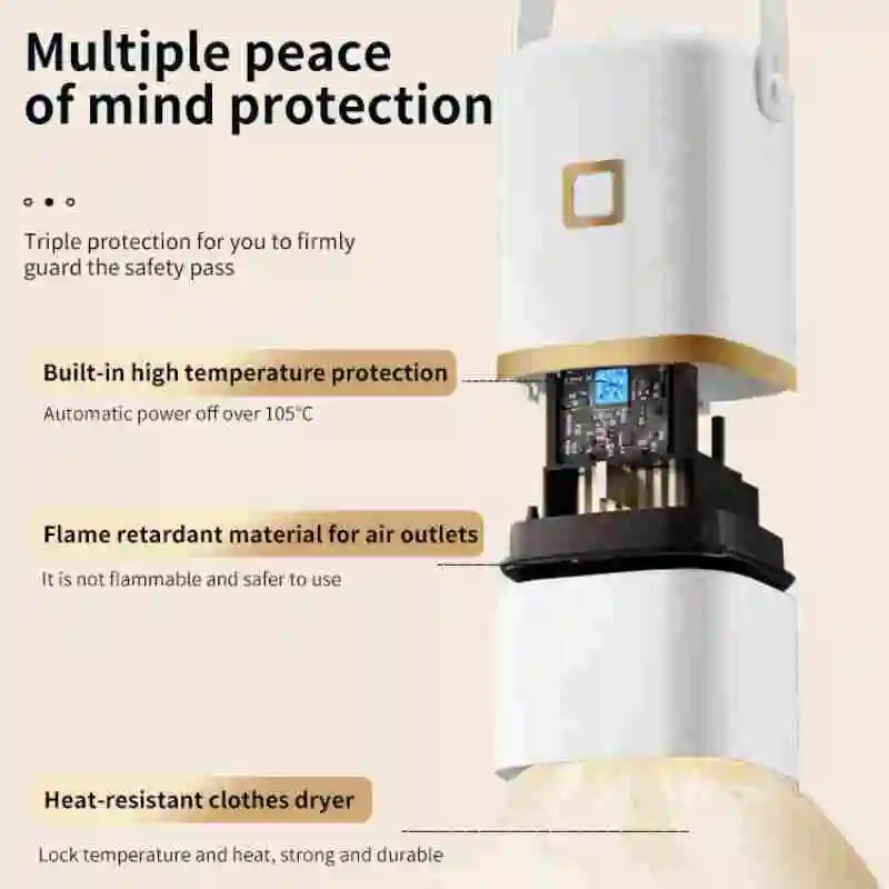 حل تجفيف مريح، مجفف ملابس محمول بسعة كبيرة، مجفف هواء ملابس لاسلكي، مجفف ملابس صغير
