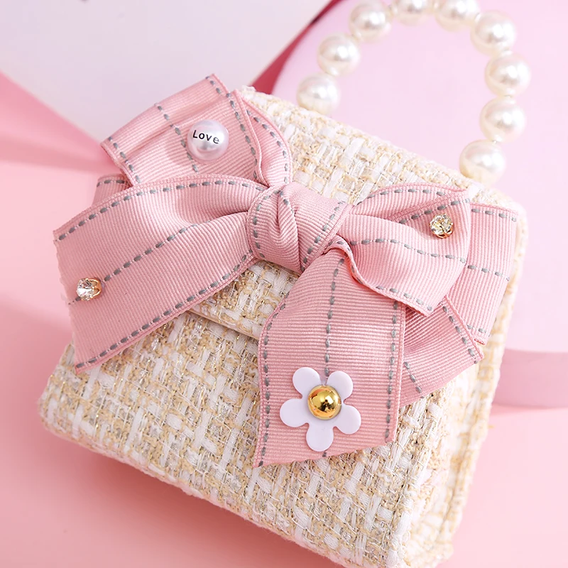 Borsa a tracolla principessa Bowknot per ragazze in stile coreano borse a tracolla moda per bambini carini per ragazze portamonete regalo borsa per feste per bambini