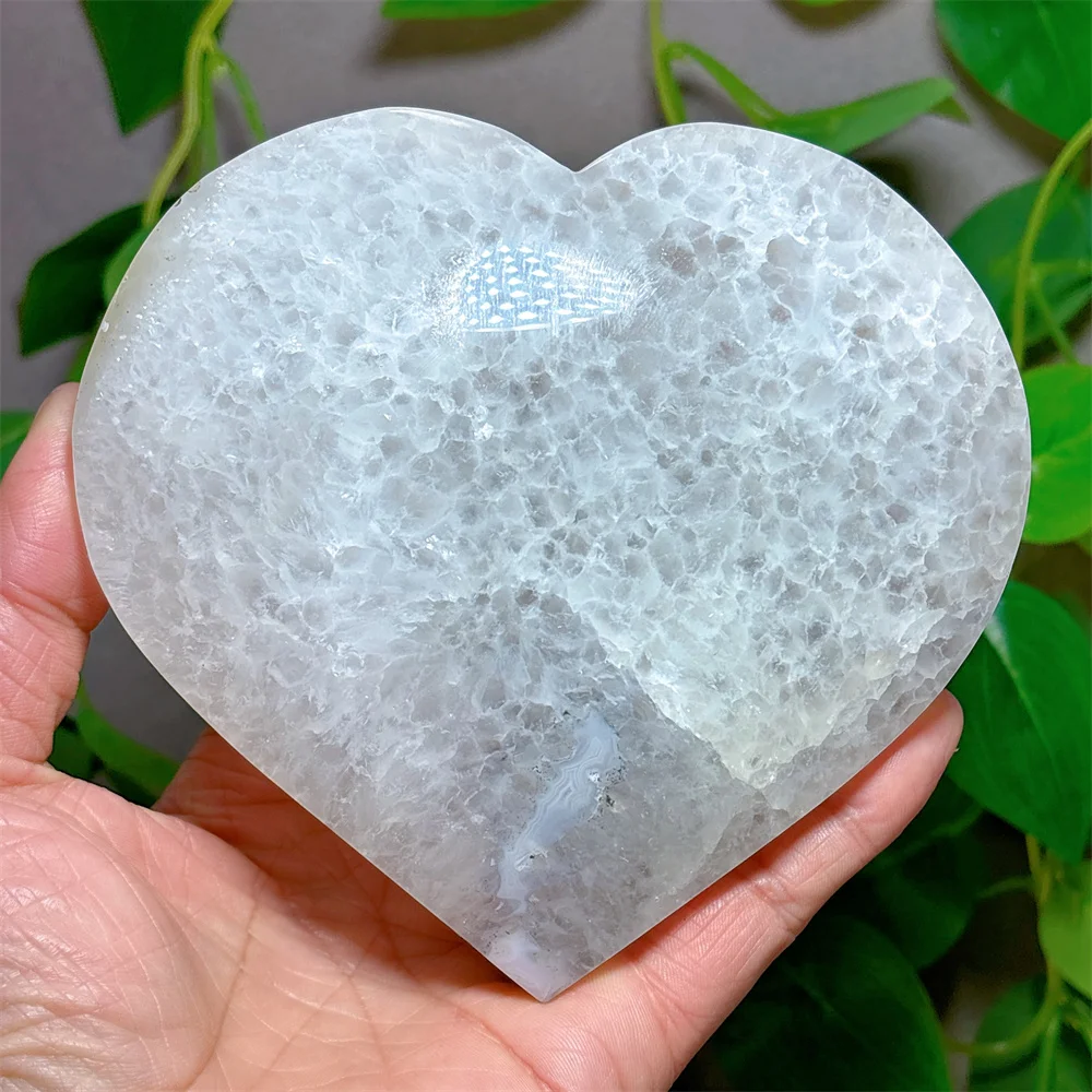 Druzy Agate Heart Crystal Natural Stone Quartz Minerals Home Decoritems Reiki Garden Gifts Energy Healing Lucky Auspicious Love