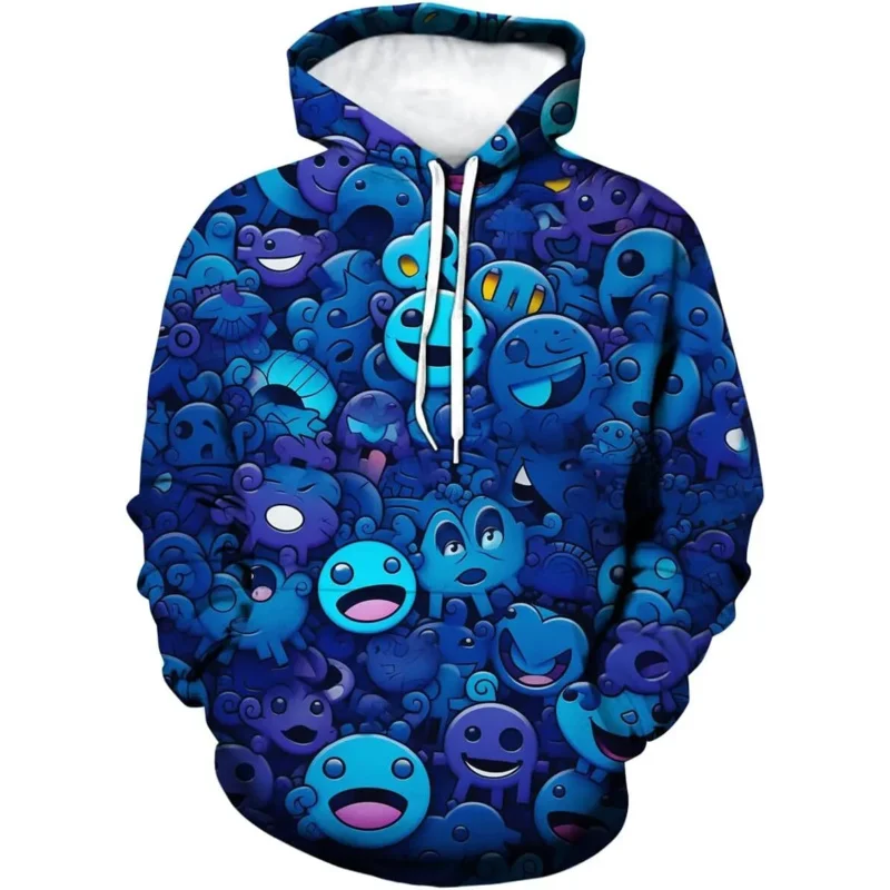 Men's Colorful Graffiti Hoodie, Novel Pattern Hip Hop Sportswear 3D Printed Hoodie Pattern Long Sleeve Comfortable Top