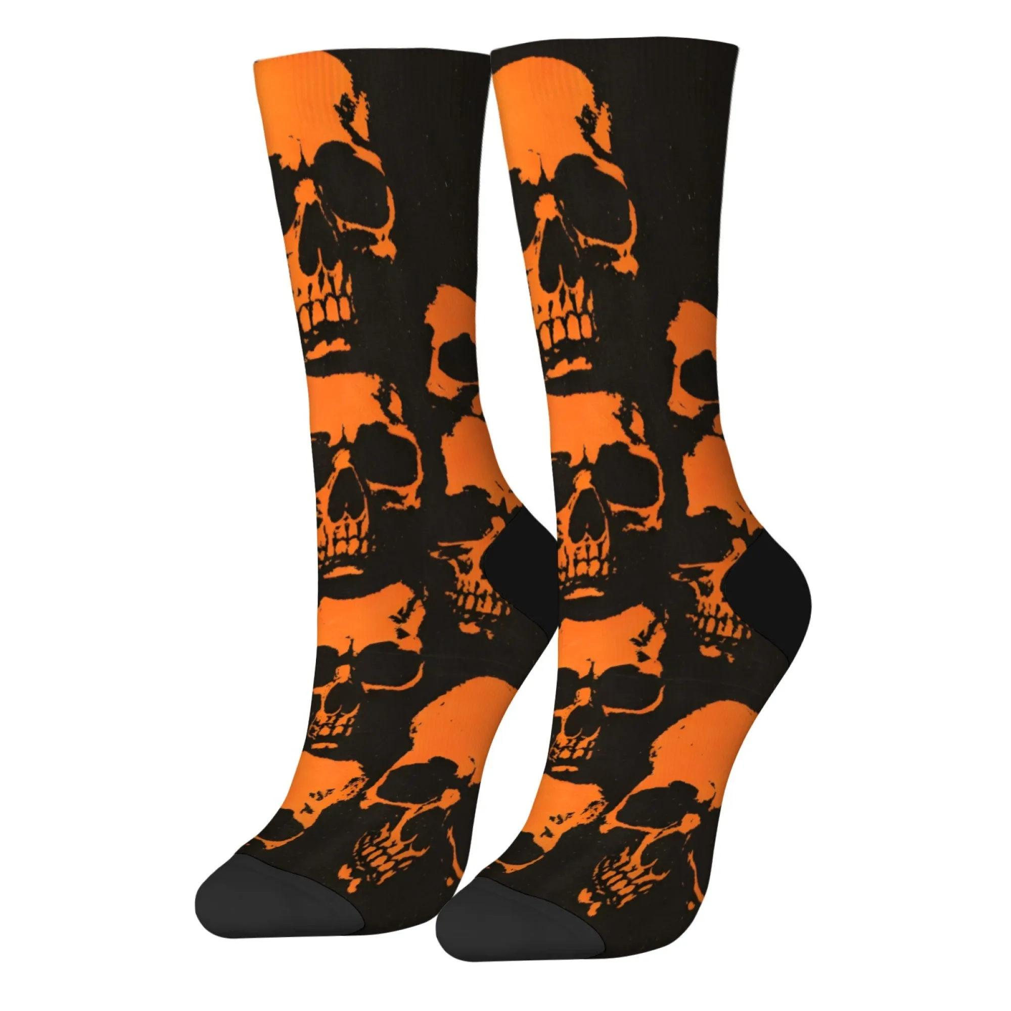 Gothic Horror Skull Pattern Crew Socks Streetwear Unisex Anti - Slip Breathable Soft for Party Crazy Gift Skate Sports Wear