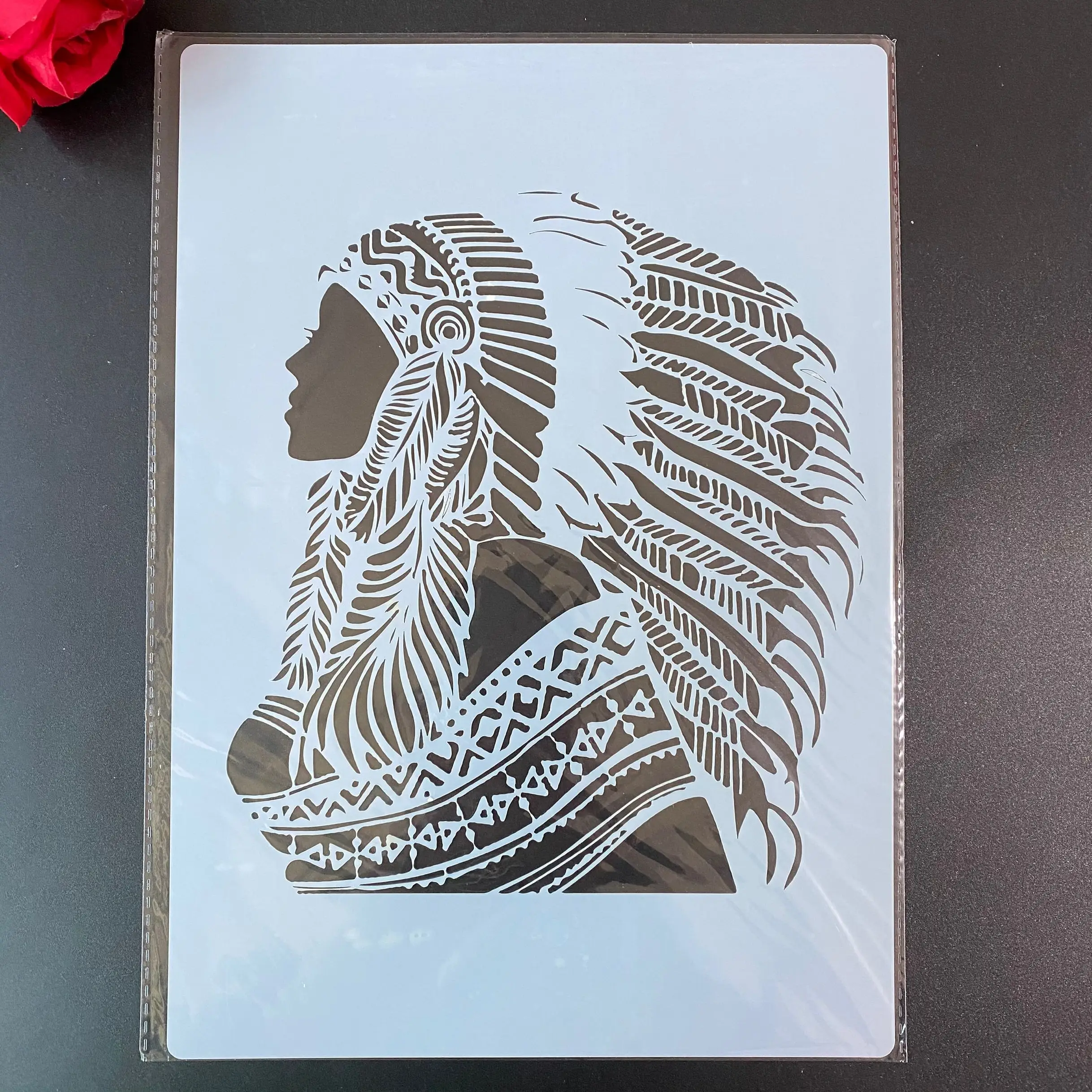 DIY Stencils Wall Painting Scrapbook Coloring Embossing Album Decorative Paper Card Template,wall A4 29 * 21cm  Indian beauties