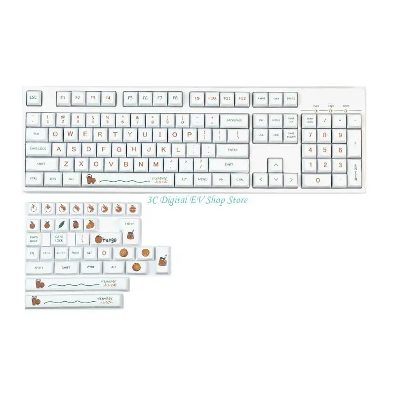 E74d 139 tasti tintura tintura a 5 tasti tastiera a 5 lati keycaps PBT set xda profilo arancione