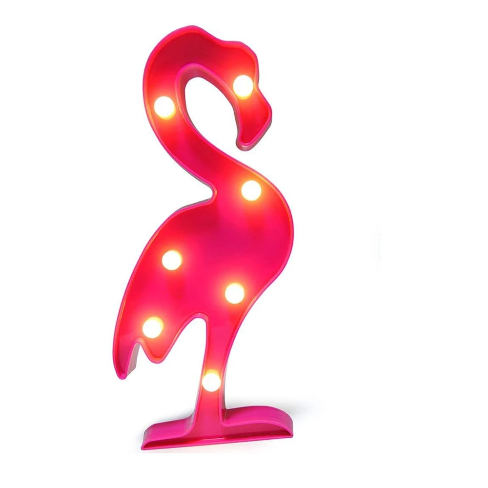 Decorative Night Light Cactus Flamingo Lamps Kids Room Bedroom Desk Lamp AA Battery Powered for Wall Decor Festive Lights Gift