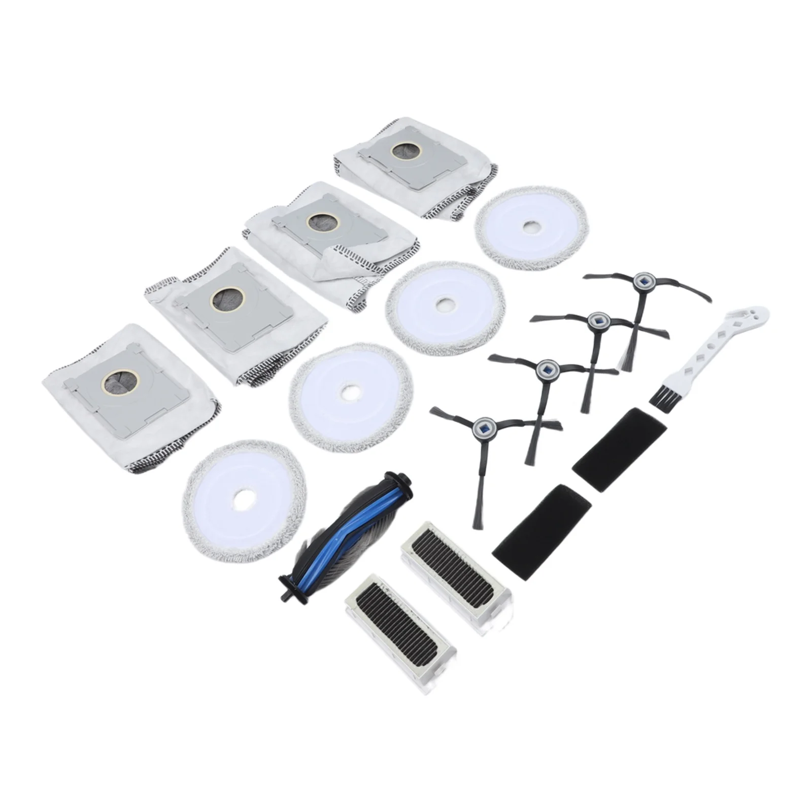 Robot Vacuum Parts Vacuum Brush Kit Mop Cloth Included HEPA Replacement Filters Cleaning Brush Tool Cleaning Tool Black White