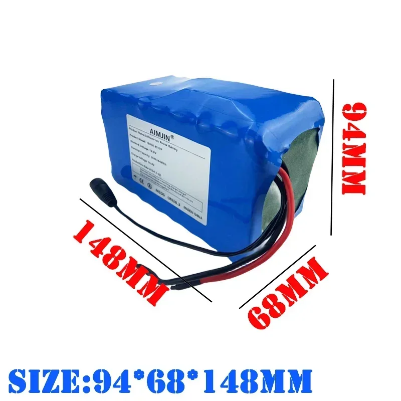 Obrázek 3: 14.8V llithium 4S10P baterie pack 30000mah 444wh s 50A bms pro invertor chytrý robot high-power aparatura alpd