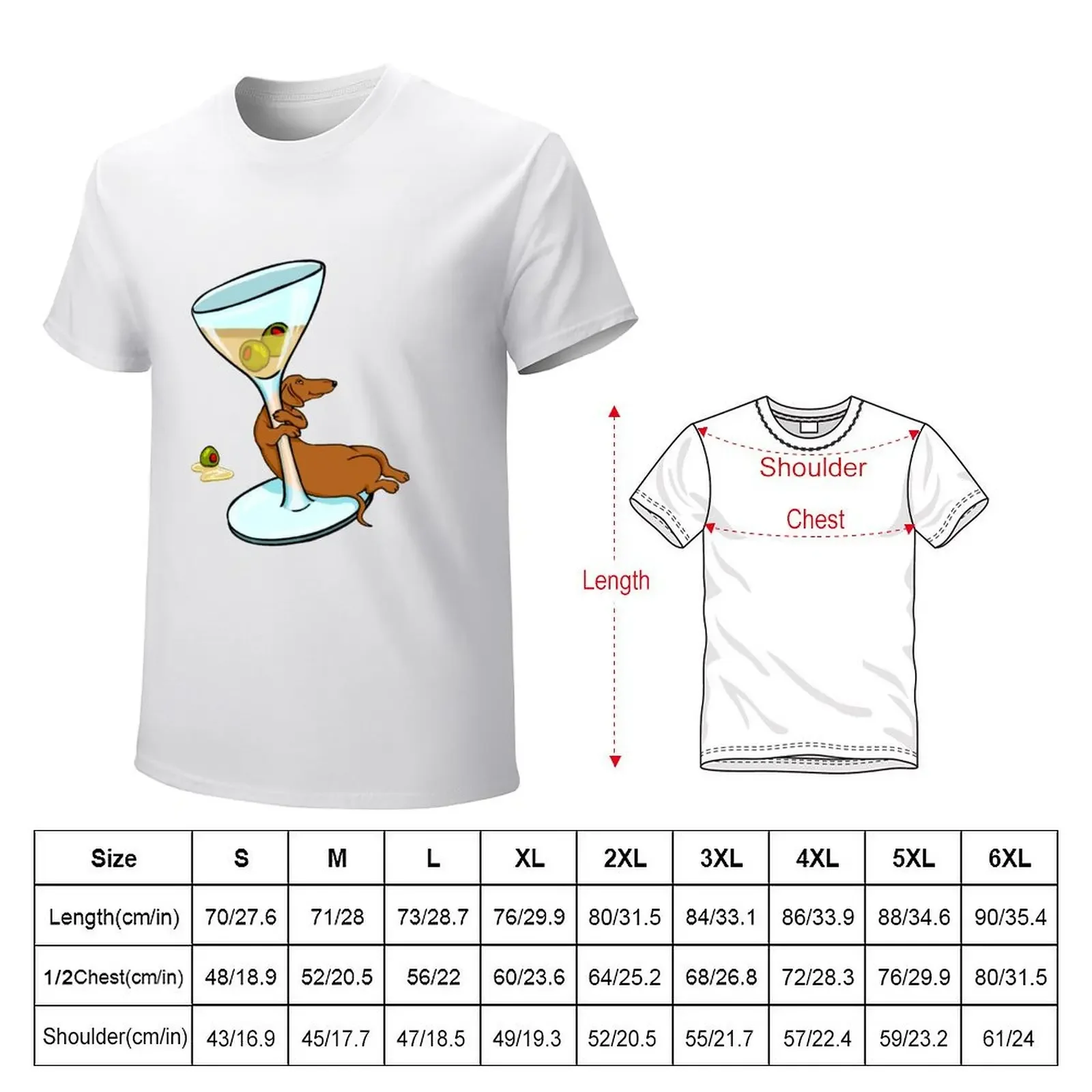 Cocktail Wieners Martini Weenies Dachshund Dog T-shirt Blouse plain vintage heavyweight t shirts for men