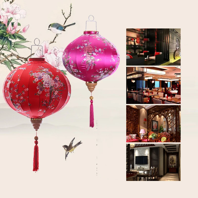 12inch Chinese Silk Lantern Ancient Style Vietnam Palace Lantern Restaurant Tea Room Mid Autumn Festival Party Decor Lantern