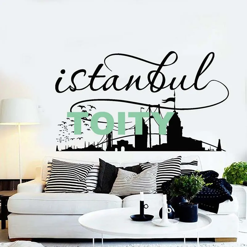 Istanbul Wall Decal Logo Turkey Famous Silhouette Scenery Word City Vinyl Sticker Home Room Interior Decor Mural