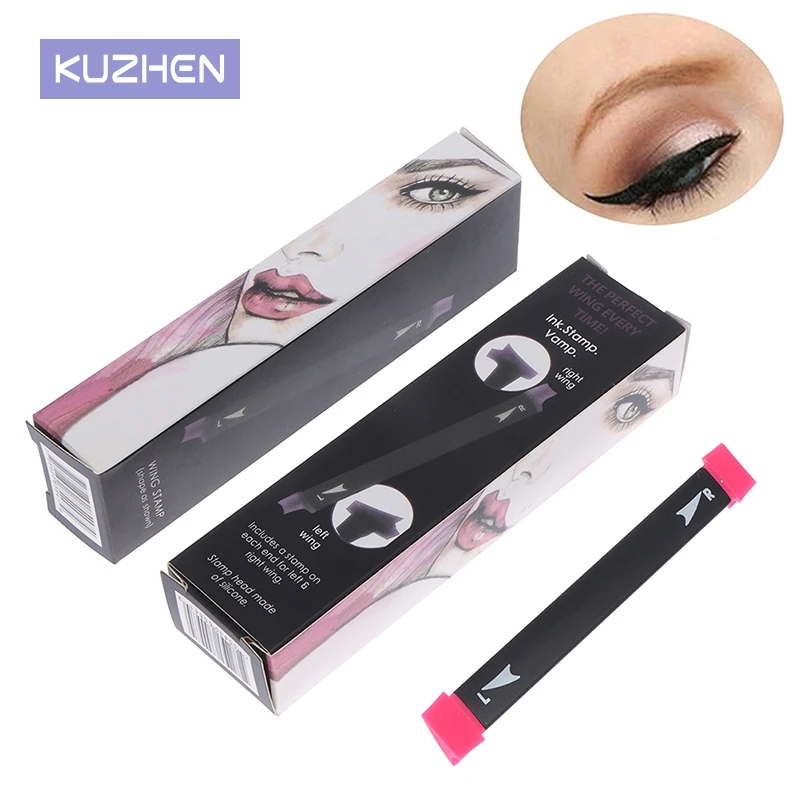 2 Size Stamps Eyeliner Tool Beauty Makeup Brush New Wing Style Kitten Large Easy To Cat Eye Women Cosmetic Make Up Tools