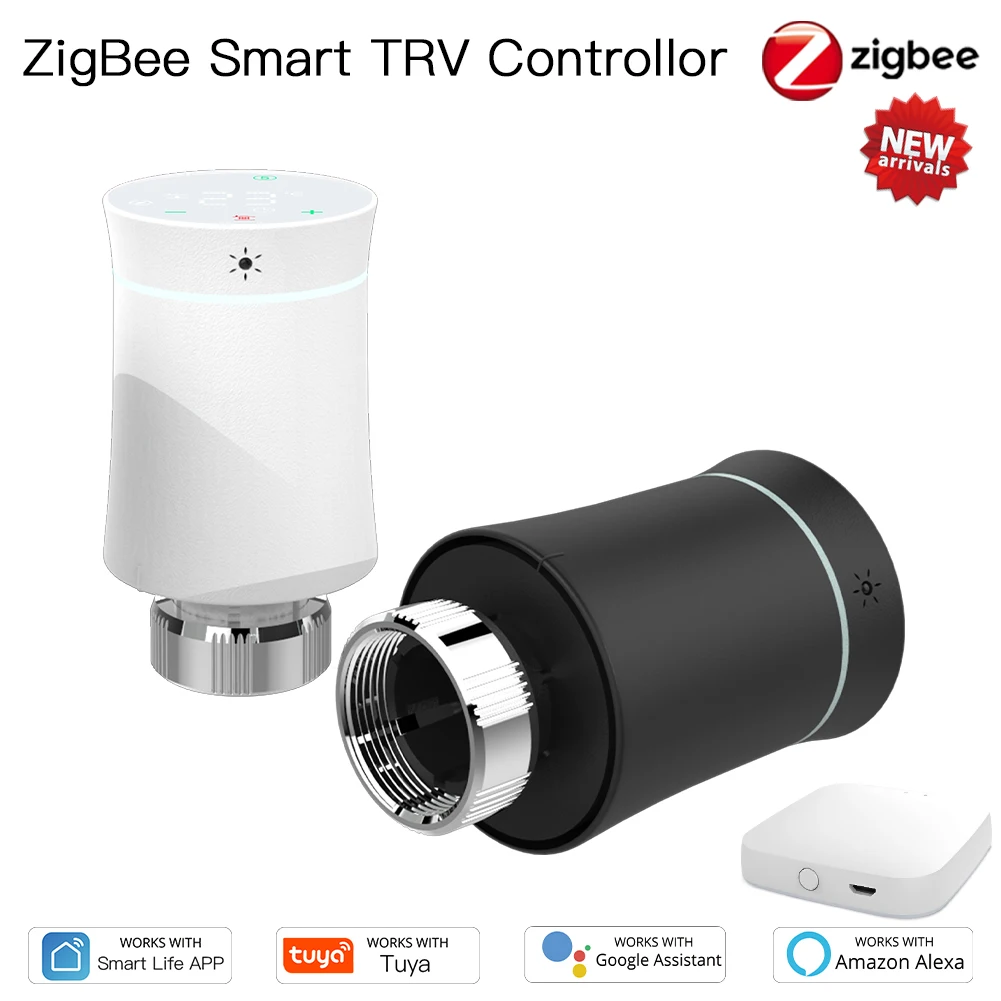 ZigBee Smart TRV Thermostatic Radiator Valve Programmable Heating Controller Support Tuya Alexa Google Home