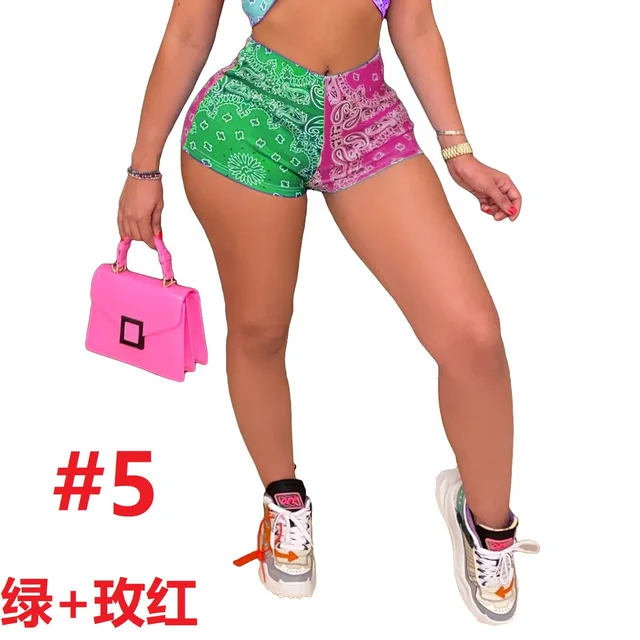 Euro-American new sexy slim-fit shorts pattern printed fashion casual hip-lifting yoga pants for women 4 Euro-American Sexy Slim-Fit Shorts Pattern Printed Fashion Casual Hip-Lifting Yoga Pants – view 4