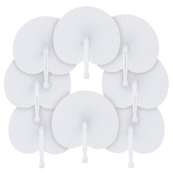 GérCoussins-Décoration de fête ronde pliante en papier blanc, fournitures de mariage pour invités, travailleurs, 12 pièces, 30 pièces, 50 pièces, 60 pièces, 80 pièces, 90/100 pièces