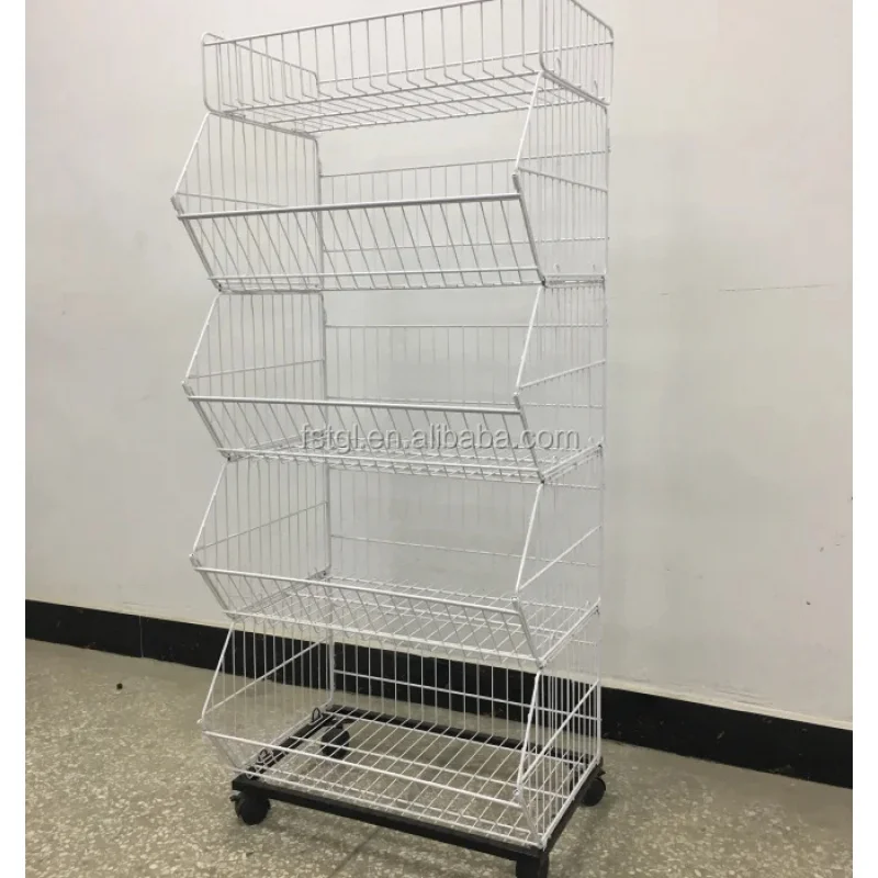 custom.Light-Duty Metallic Steel Wire Eco-Friendly Powder Coated Freestanding Back Supermarket Display Rack Snack Stand Stor