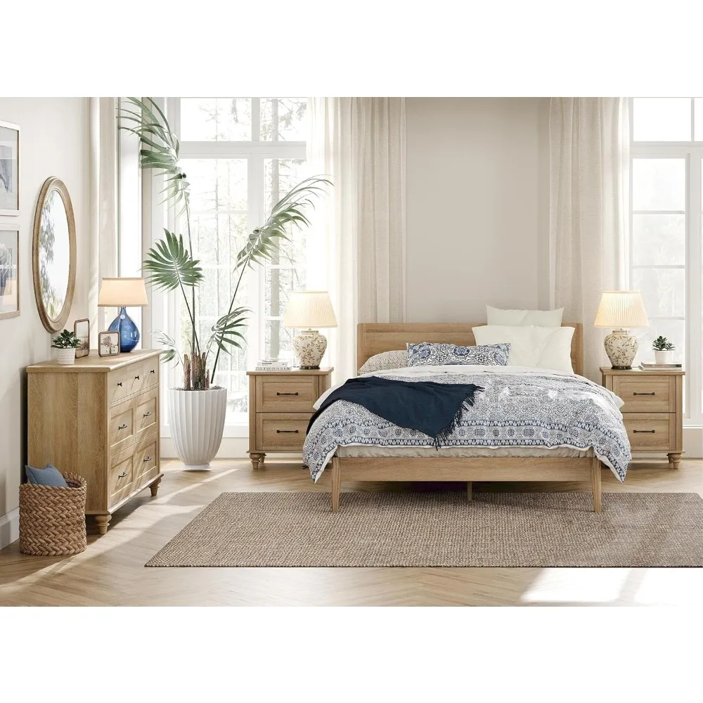 

3 Piece Bedroom Set - Includes 7 Drawer Dresser for Bedroom, Set of 2 Night Stands w/Charging Station & Drawers, 3 Piece Dresser