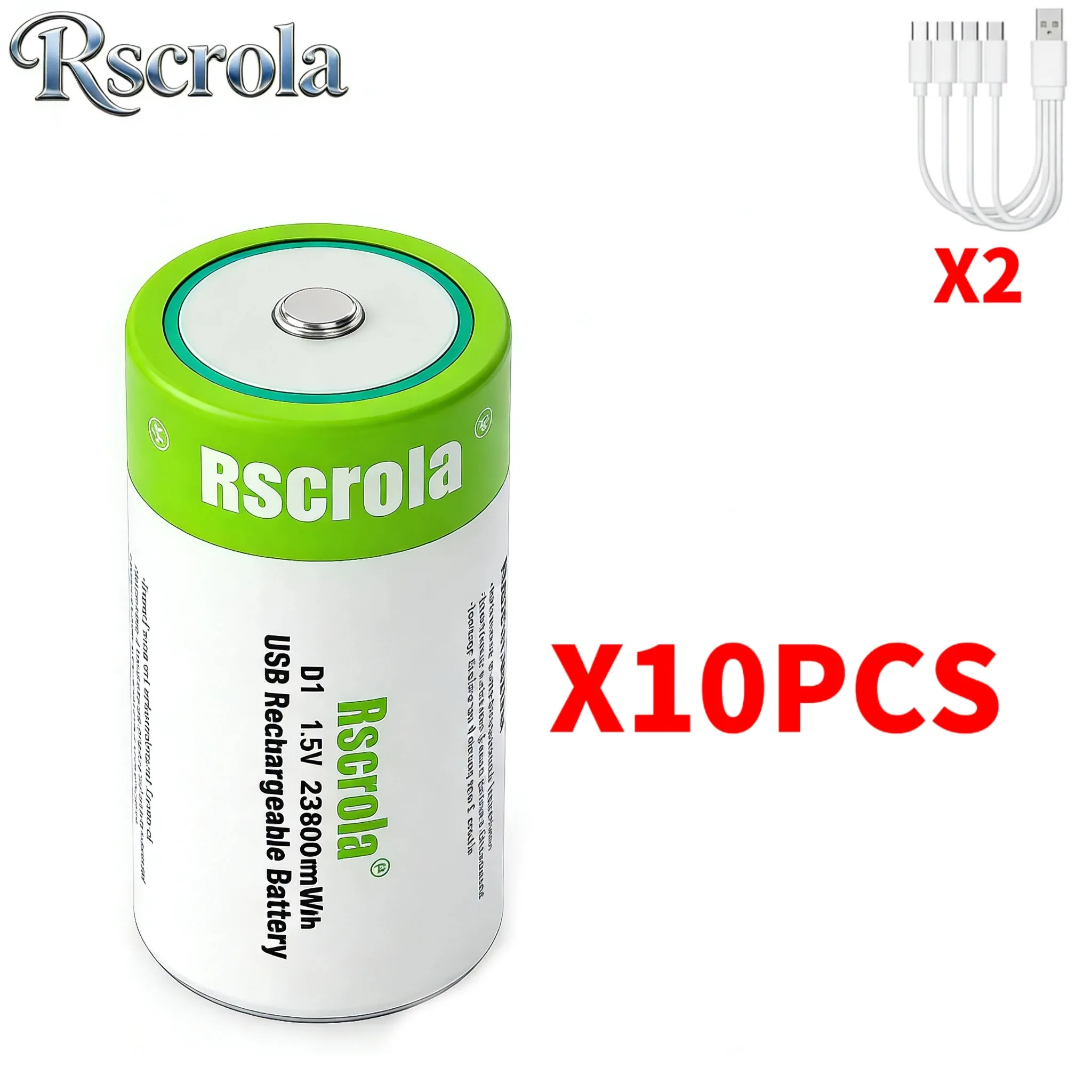 1,5V D-cel oplaadbare Li-ion batterij LR20 USB-C snelladen 23800mWh hoge capaciteit 1800 cycli voor gasfornuizen zaklampen