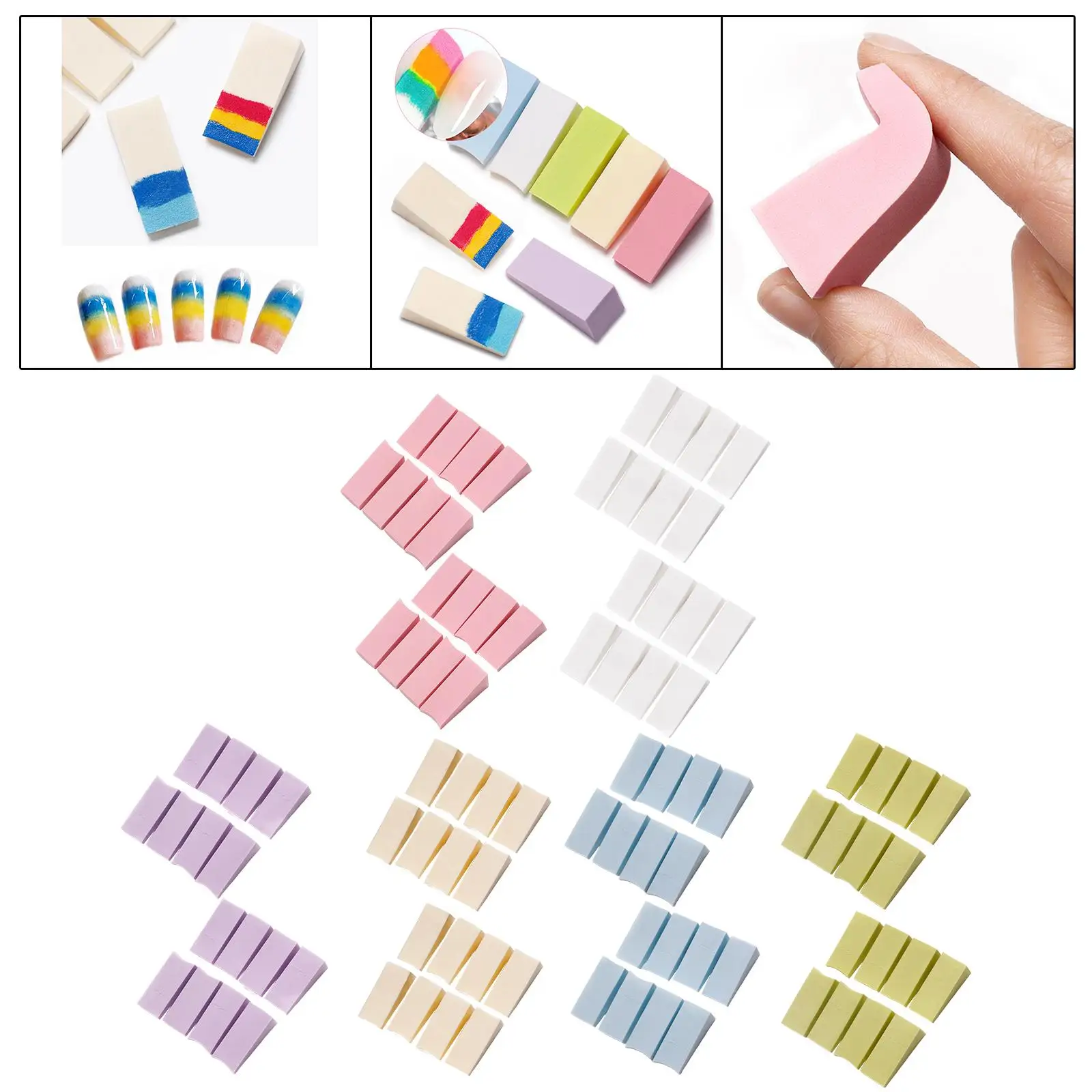 16 Pieces Manicure Sponges for Create Beautiful DIY Nail Designs Professional Gradient Nails Soft Sponges Nail Art Soft Sponges