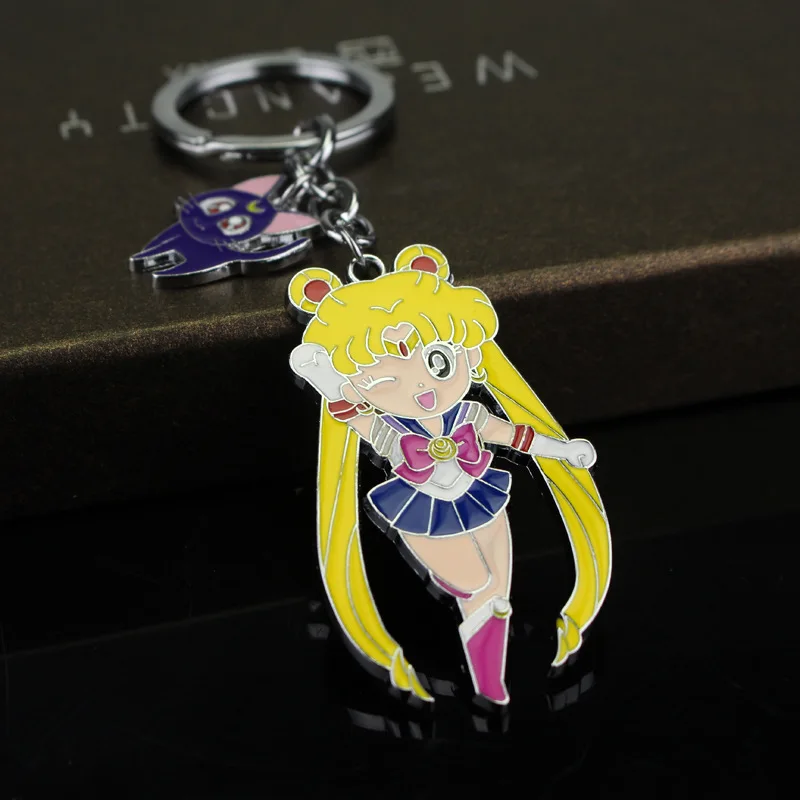 Anime Peripheral Beautiful Girl Warrior Water Ice Moon Keychain Moon Rabbit Pendant Jewelry Cute Keybag Pendant