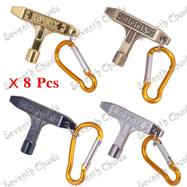 

8 Pcs 4 Colors Jazz Drum Skin Tuning Key Tool Key Wrench With Carabiner