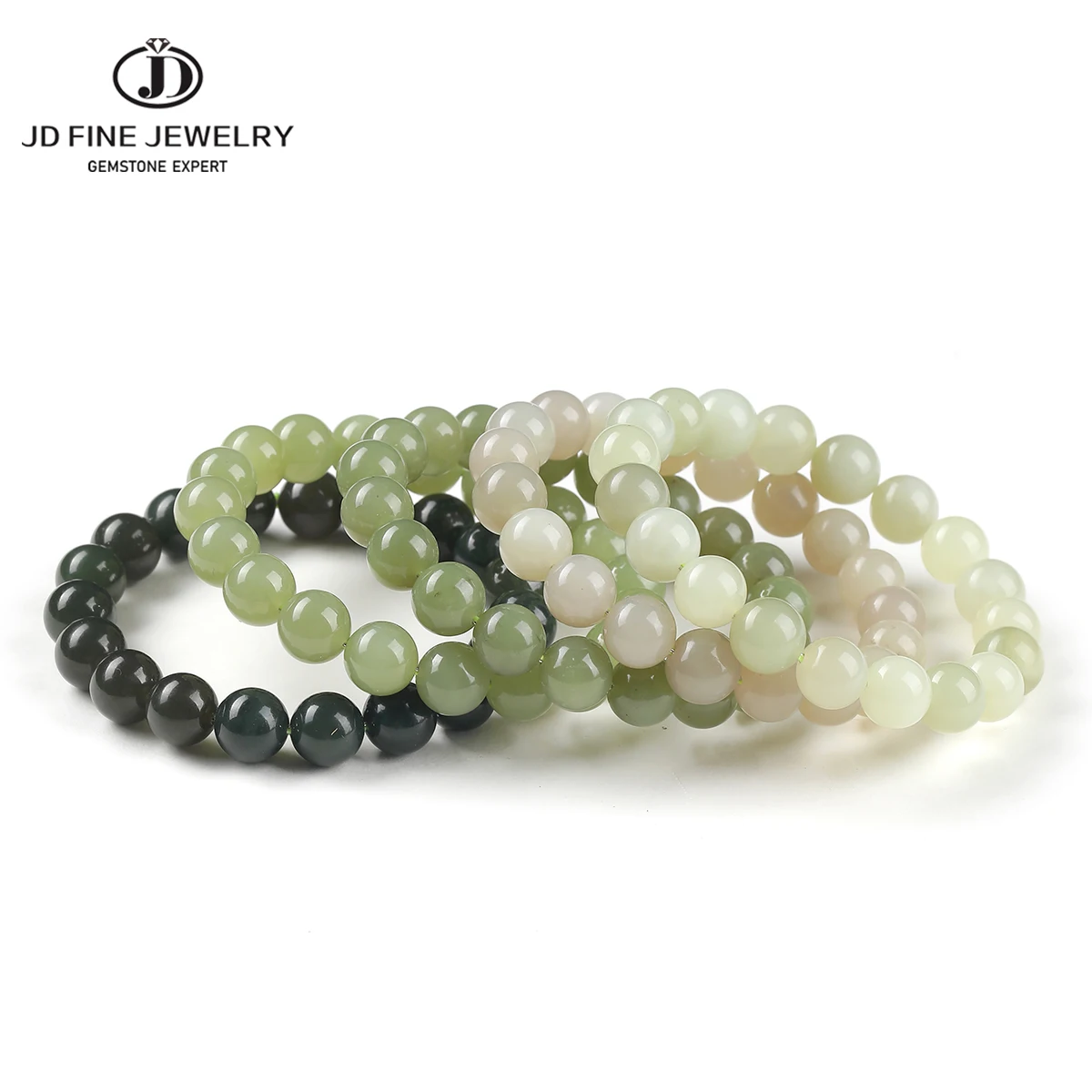 JD 5A 100% Natural Xinjiang Qiemo Hetian Jade Old-Style Bead Bracelet Healing Jade for Balance Elegance Unisex Gift view 2