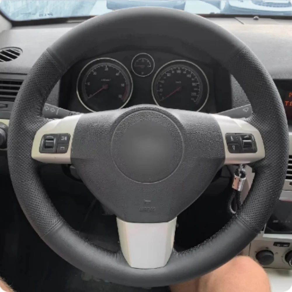

Black Car Steering Wheel Cover DIY Microfiber Leather Breathable For Opel Astra (H) Vauxhall Holden 2004-2009 Auto Accessories