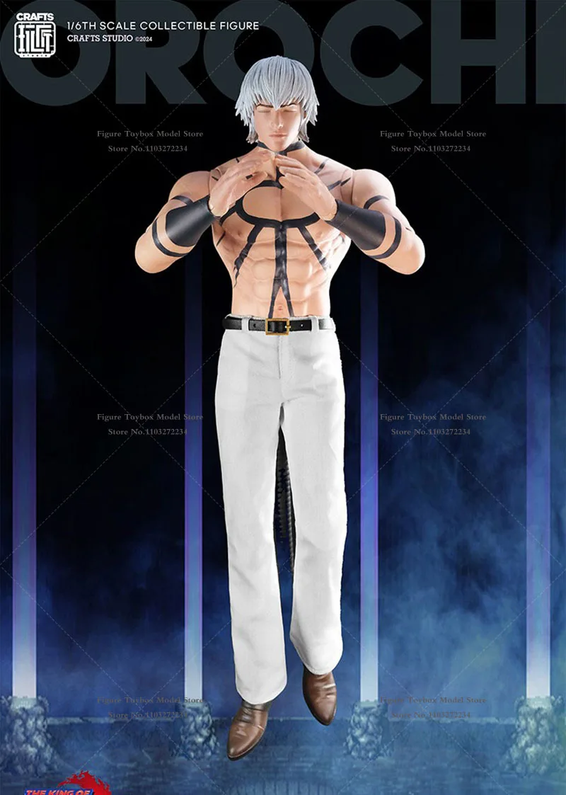الحرف اليدوية ستوديو 1/6 الشعر الأبيض مقاتلة أوروتشي رجل عمل الشكل اليابانية الكلاسيكية لعبة دور حساسة 12 "السراويل البيضاء لعبة الجندي