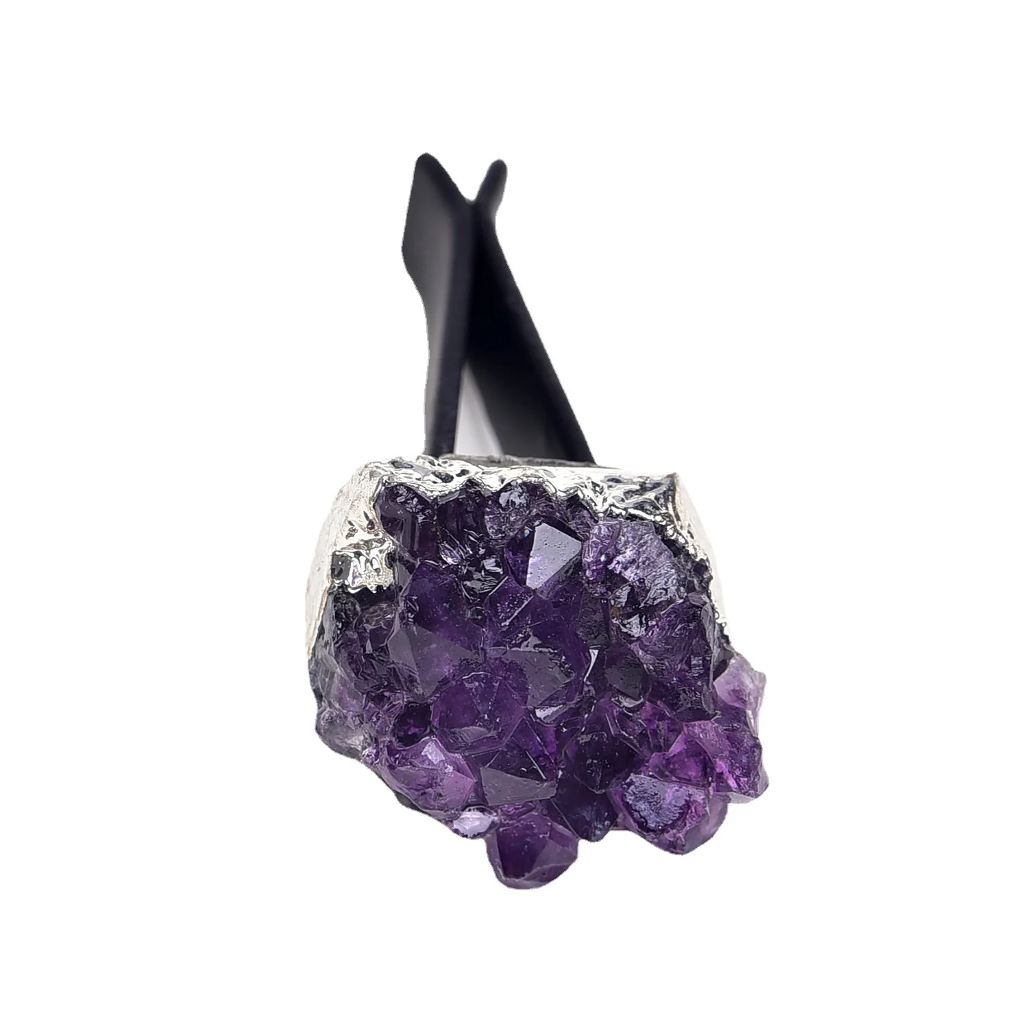 Natural Amethyst Cluster Car Air Conditioner Outlet Clip Purple Crystal Car Vent Clips Reiki Healing Quartz Decoration