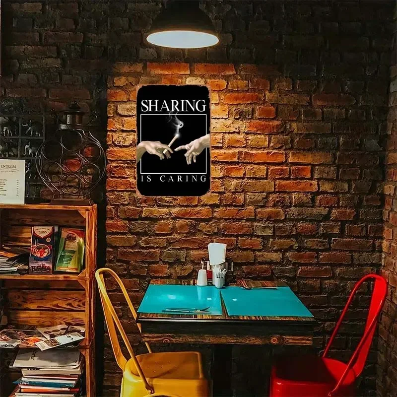 Sharing Is Caring Sign Rusty Metal Poster Home Decoration Accessories Retro Metal Tin Sign for Man Cave Wall Art Decoration Room