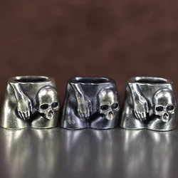 Hand Skull Head Brass Knife Beads Punk EDC Outdoor DIY Paracord Woven Lanyard Pendants Retro Umbrella Rope Bracelets Accessories