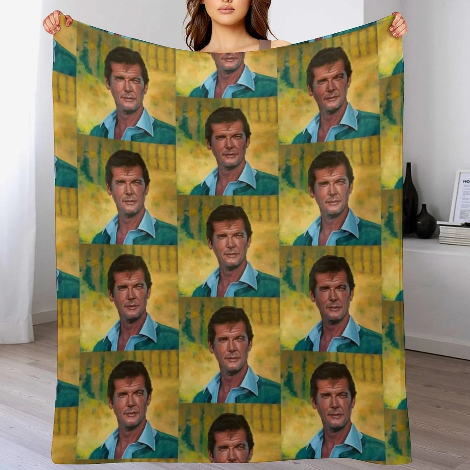 

Roger Moore Painting Throw Blanket Beautifuls anime Moving Loose Blankets