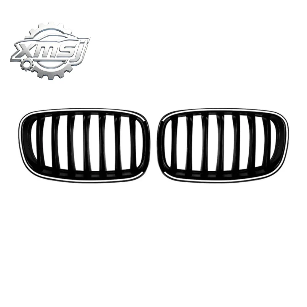 Car Front LED Light Kidney Grille Air Intake Grille Single Line Vertical Design For BMW X5 E70 X6 E71 2006-2013