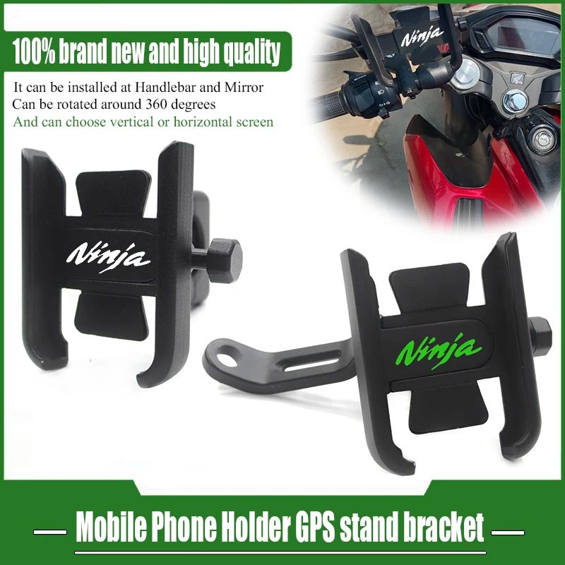 

Для KA @ WASAKI Ninja 400 650 300 250 250R Ninja H2 ZX14R ZX10R ZX6R держатель мобильного телефона на руль мотоцикла, GPS-подставка, кронштейн