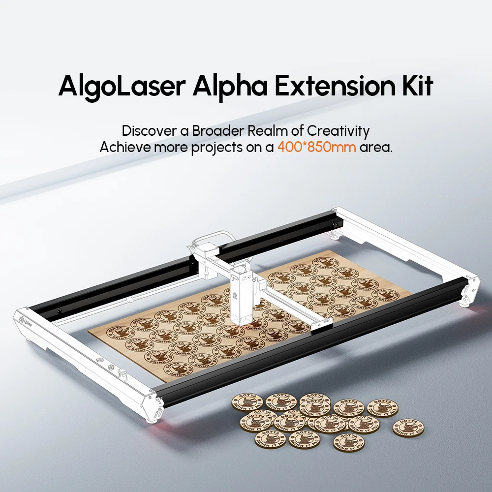 AlgoLaser Alpha Y-axis Extension Kit Expand Larger Working Area 85x40CM Big Size For Engraver Cutter Machine Upgrade Parts Rail