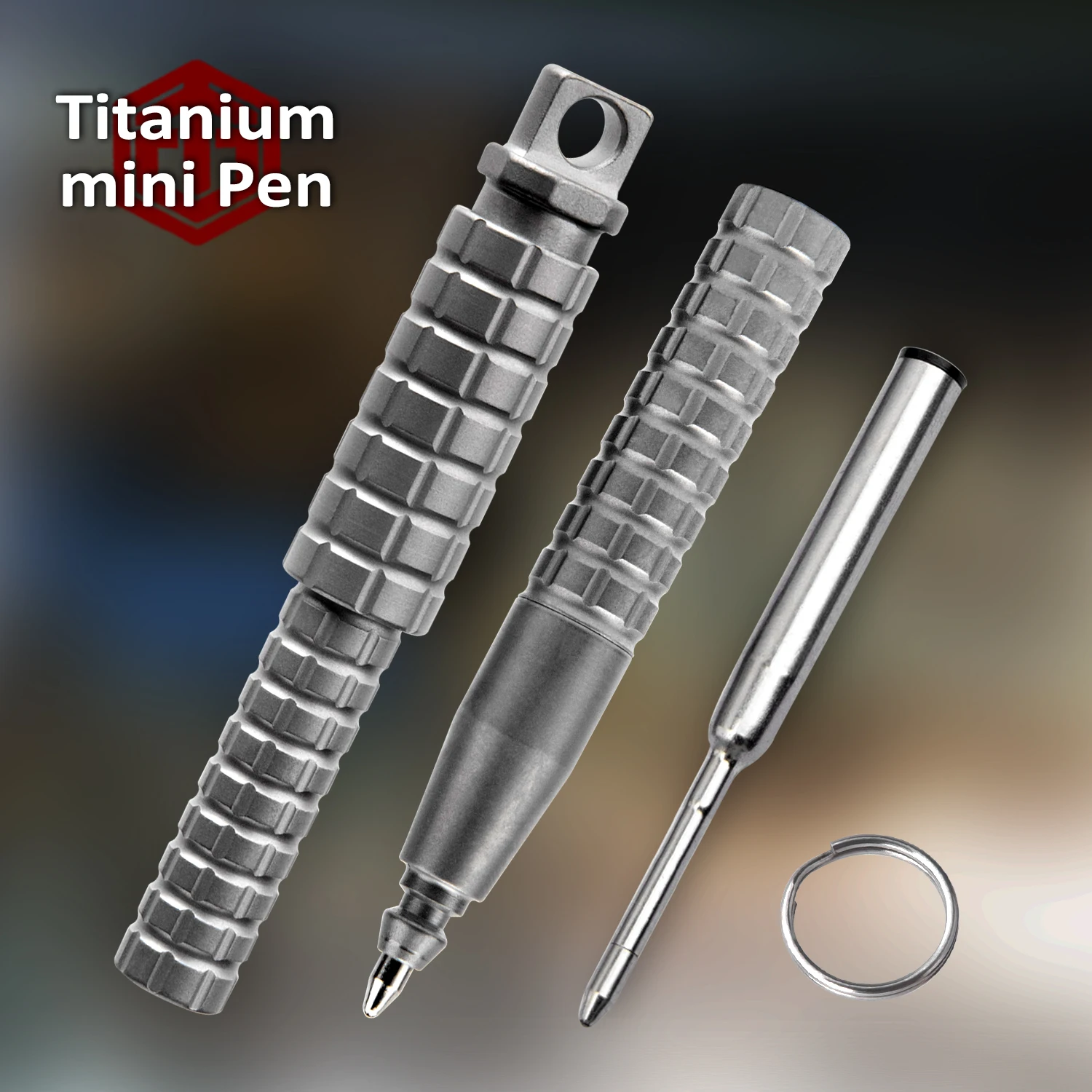 Ball-point Pen Titanium Alloy Short Pen Speed Pulling Pen G2 Refill Used for Writing Outdoor Portable EDC Gift box packaging