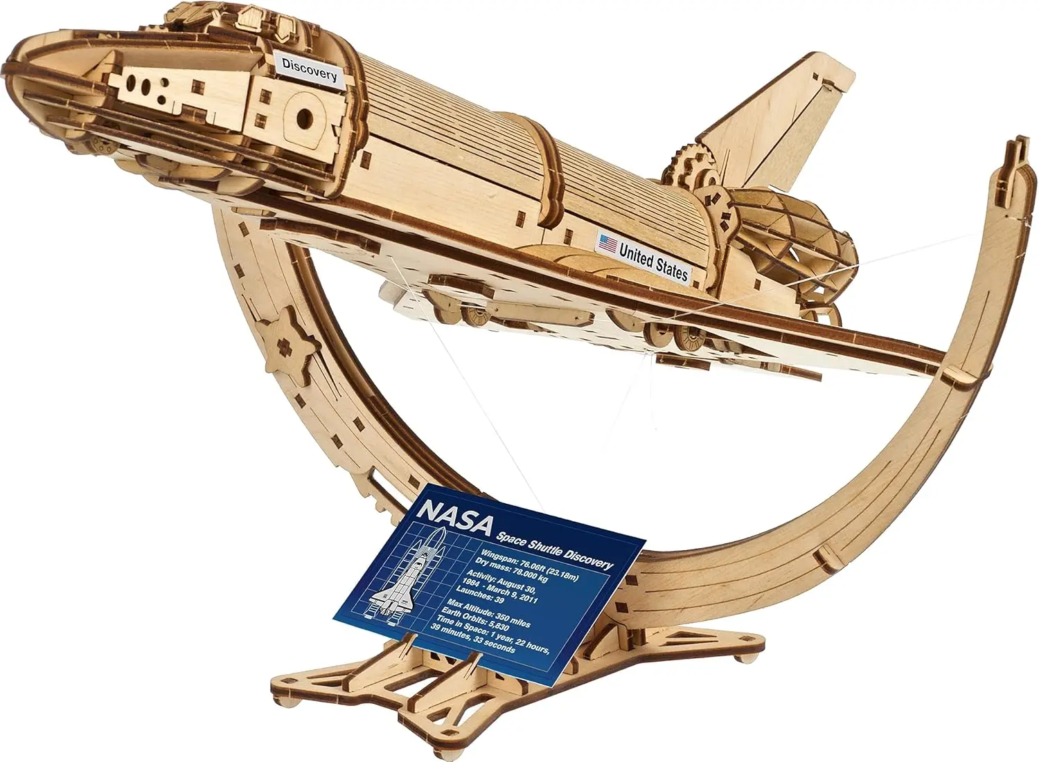 

Wooden Space Shuttle Discovery Models to Build for Adults - Mechanical 3D Puzzle, Spacecraft Model with Detailed Features