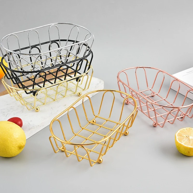 Metal Fruit Basket Iron Art Fried Food Basket Bread Basket French Fries Basket for Western Restaurant Cafe