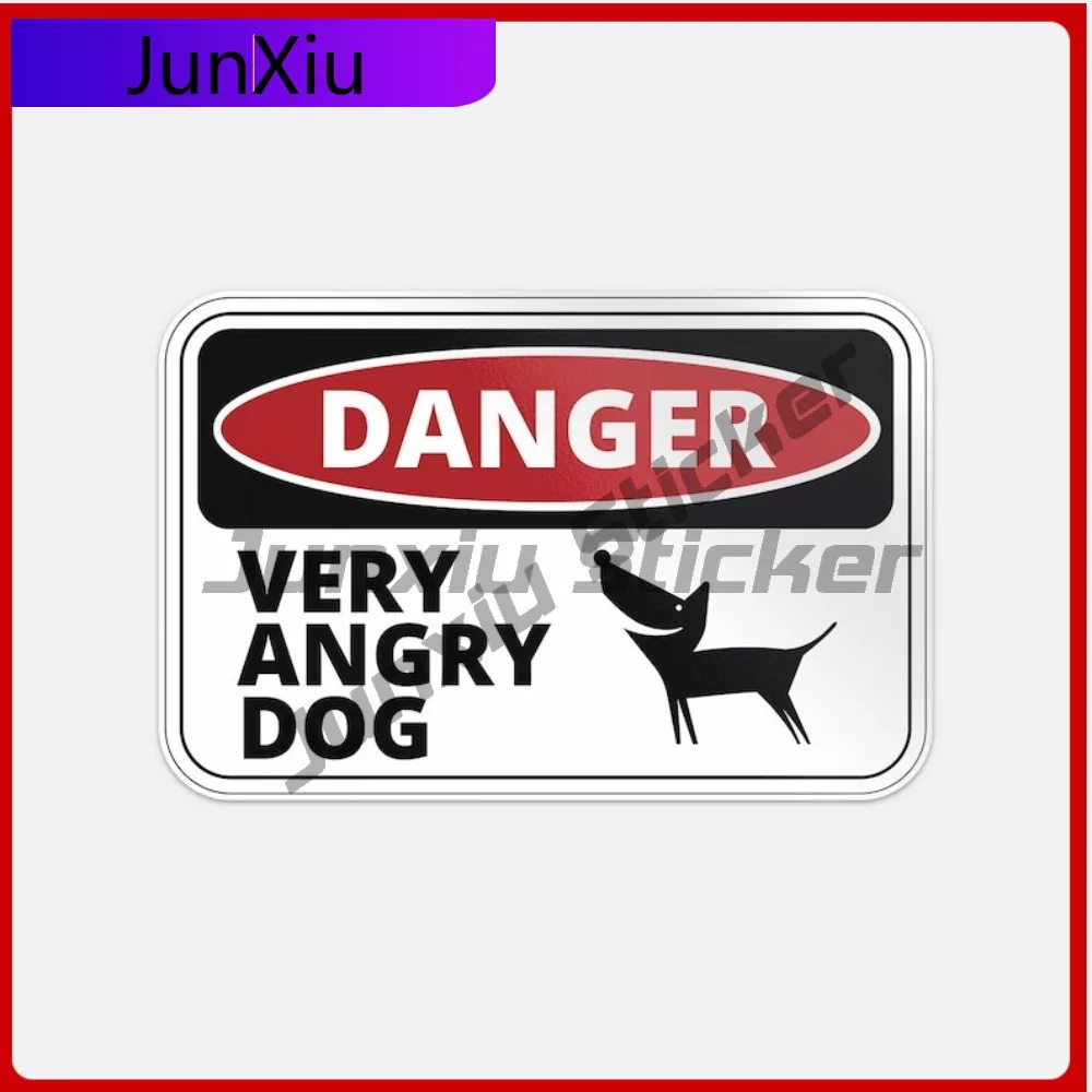 

Very Angry Dog Danger Sign Car Vinyl Sticker Anti Scratch Exterior Decal Bumper Camper Windows Windshield Decals Car Accessories