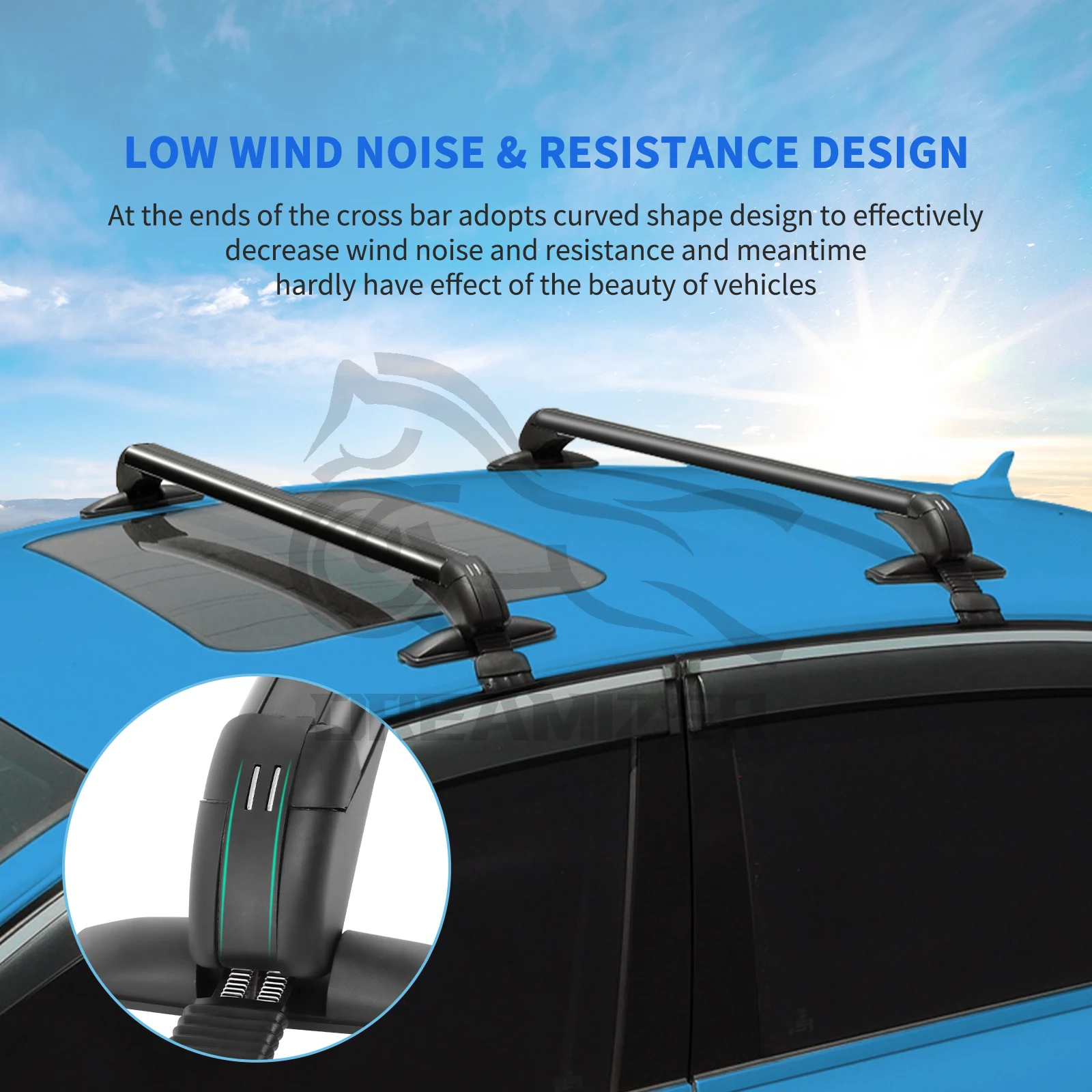 

2pcs 110-115cm Universal Vehicle Car Roof Mounting Rack Car Roof Racks Cross Bar Anti-theft Lockable Bars Roof Racks with Keys