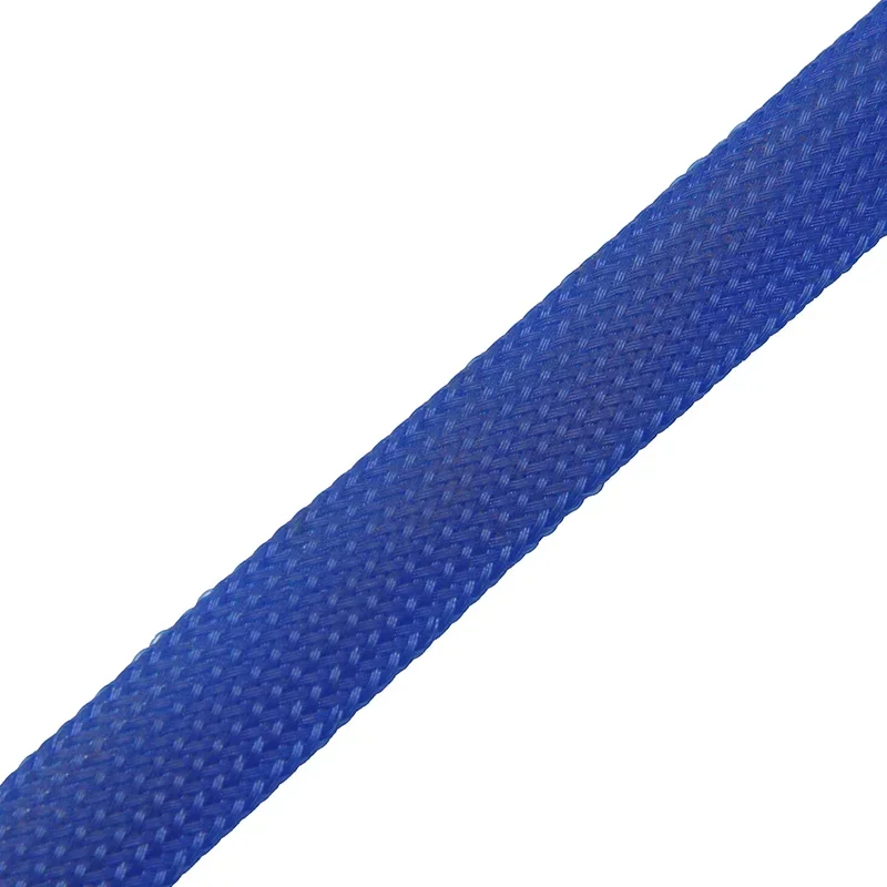 1~50m Blue PET Braid Sleeves 2~60mm High Density Snake Skin Wrap Sheath For Electric Cables